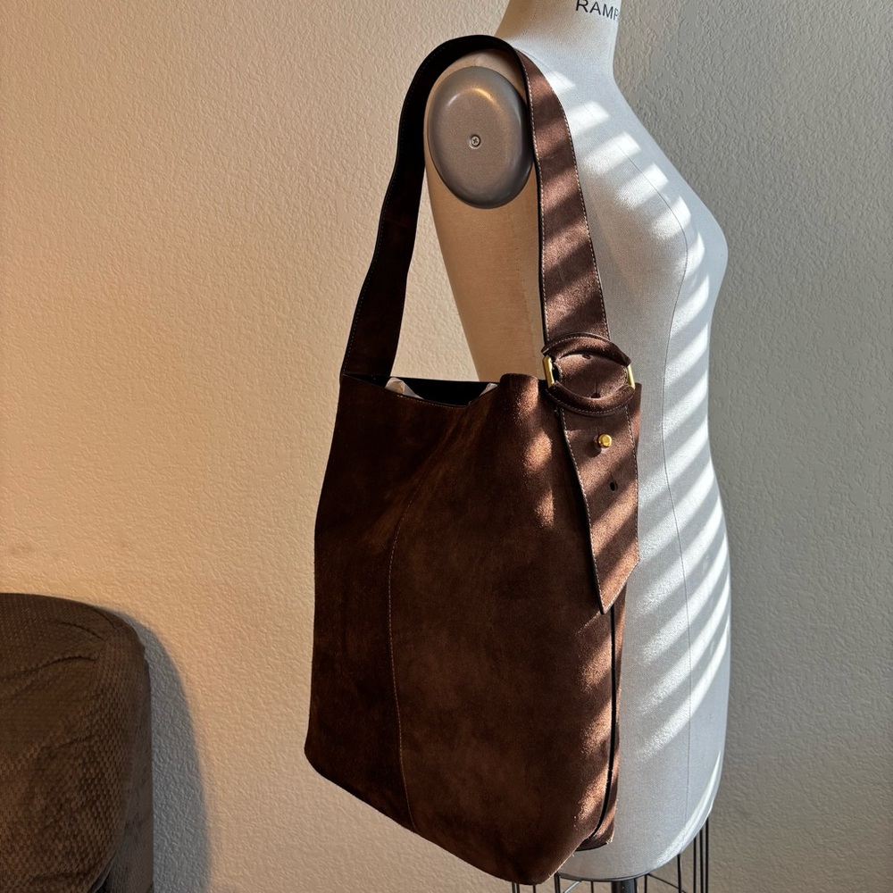 Slouchy Vida Bag - Brown Suede - Banana Republic
